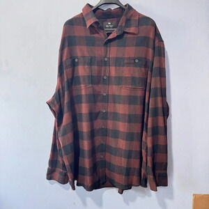 Windriver mens  size 3XL Brown/black plaid button down shirt‎ -J